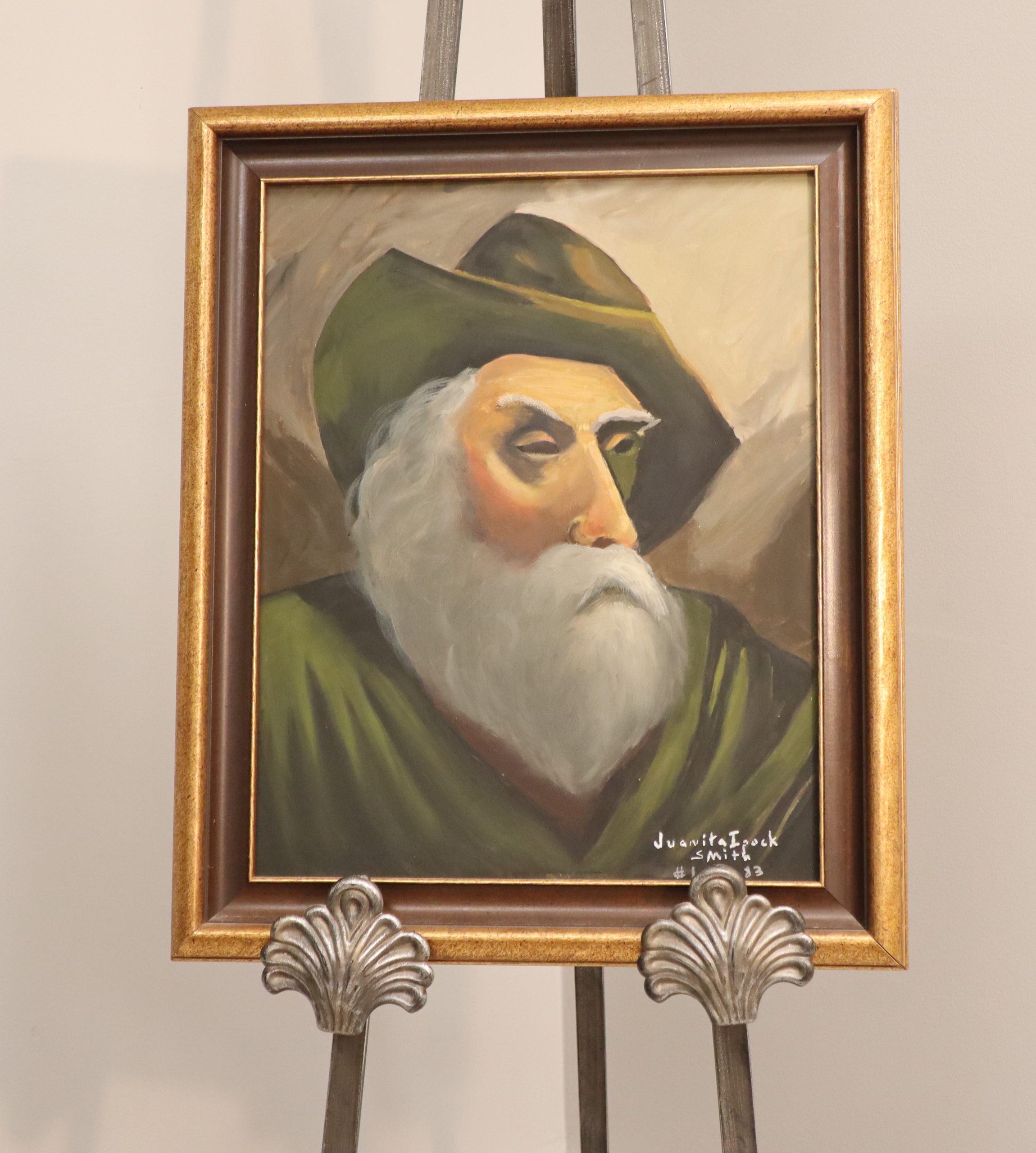 25 Bearded Man in Green Painting by Juanita Ipock Smith_