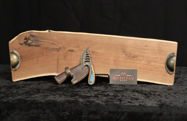 Handmade Charcuterie board with handmade Damascus Cheese knife